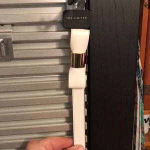 The Limited white bow belt